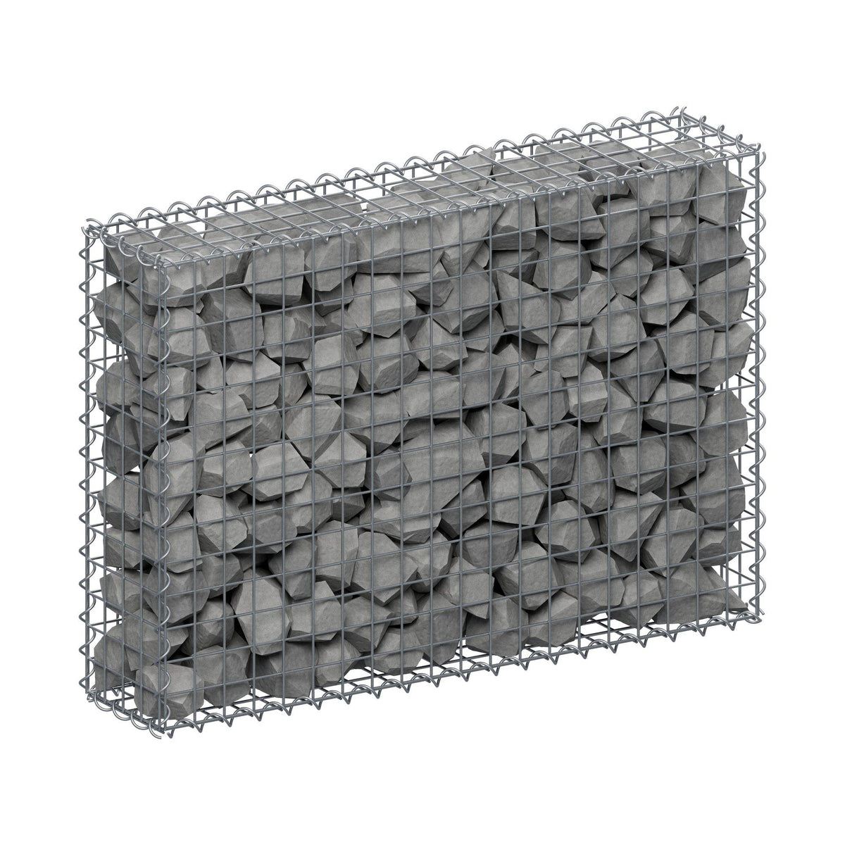 Gabione 100 cm x 70 cm x 20 cm (L x H x T), Maschenweite 5 cm x 5 cm, Spirale