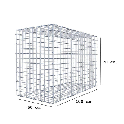 Gabione 100 cm x 70 cm x 50 cm (L x H x T), Maschenweite 5 x 5 cm, Spiralring