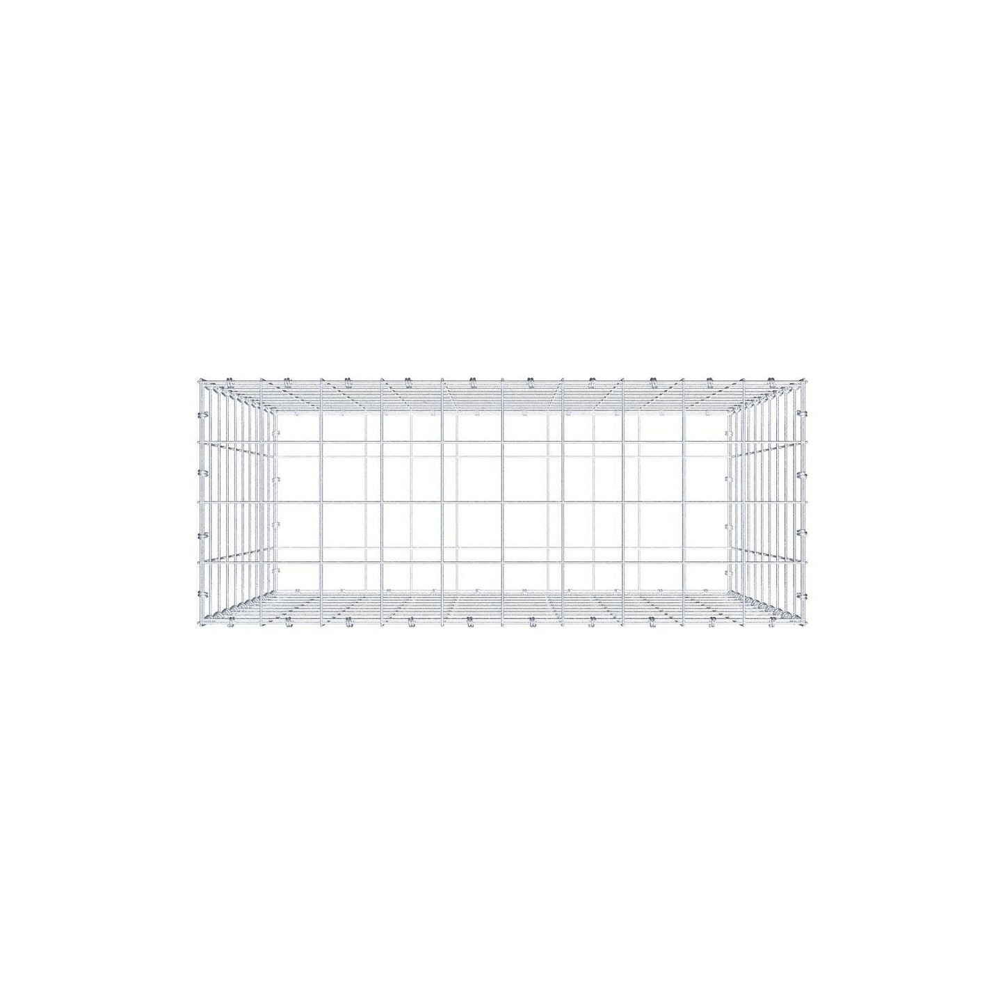 Schanskorf 100 cm x 100 cm x 40 cm (L x H x D), maaswijdte 10 x 10 cm, spiraalring