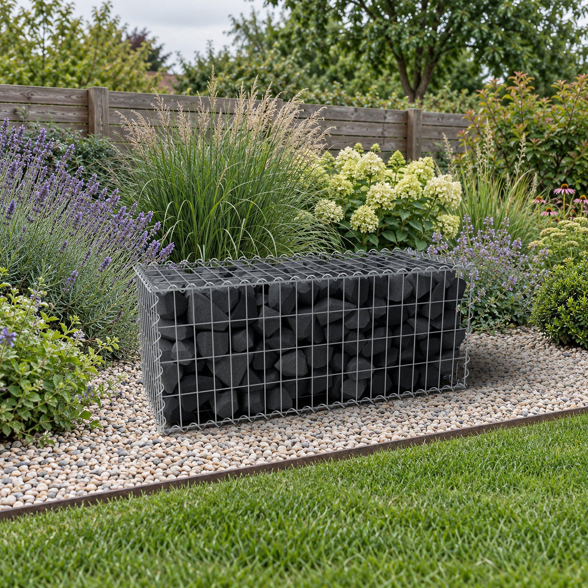 Schanskorf 100 cm x 40 cm x 40 cm (L x H x D), maaswijdte 5 cm x 10 cm, spiraalvormig