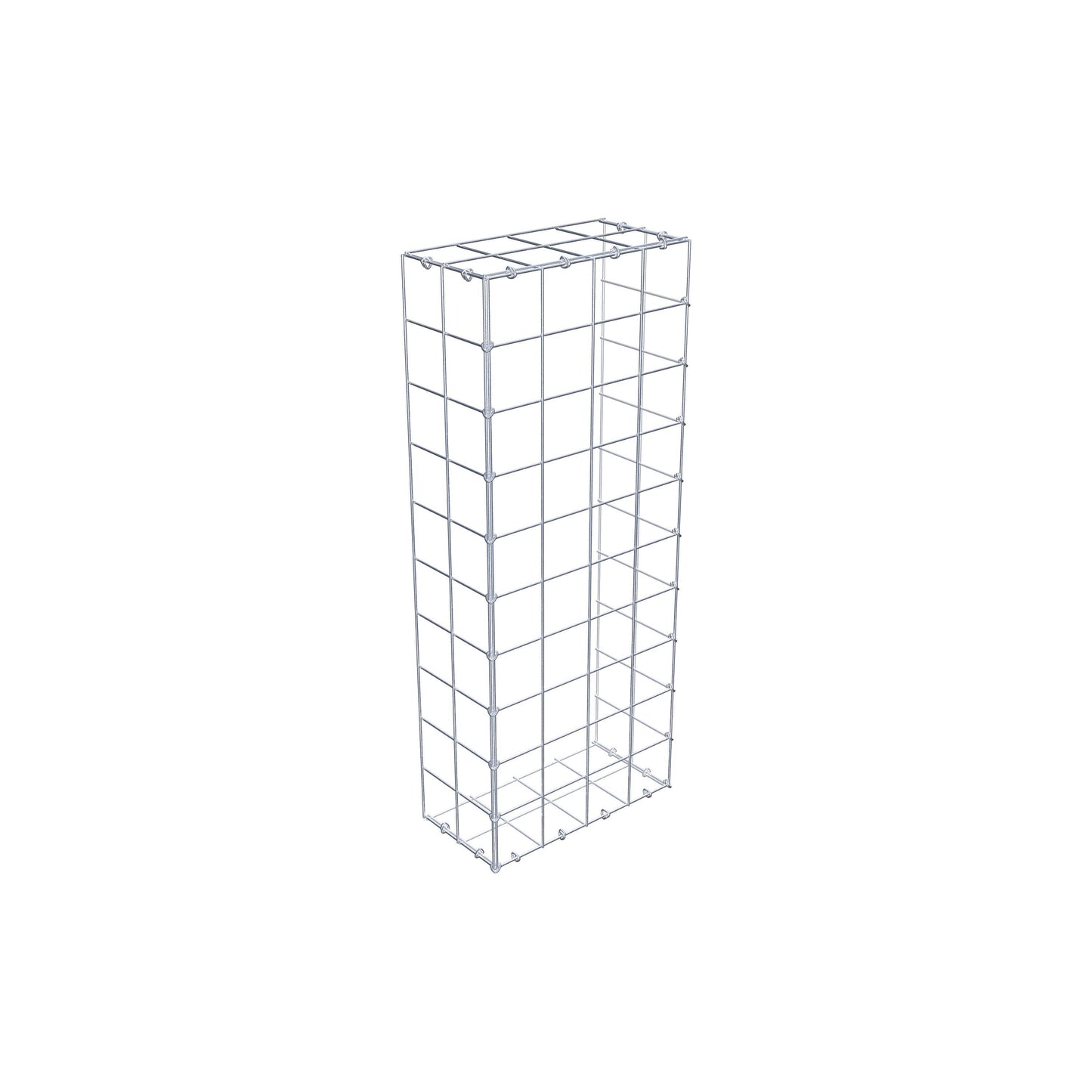 Monteret gabion type 2 100 cm x 20 cm x 40 cm (L x H x D), maskestørrelse 10 cm x 10 cm, C-ring
