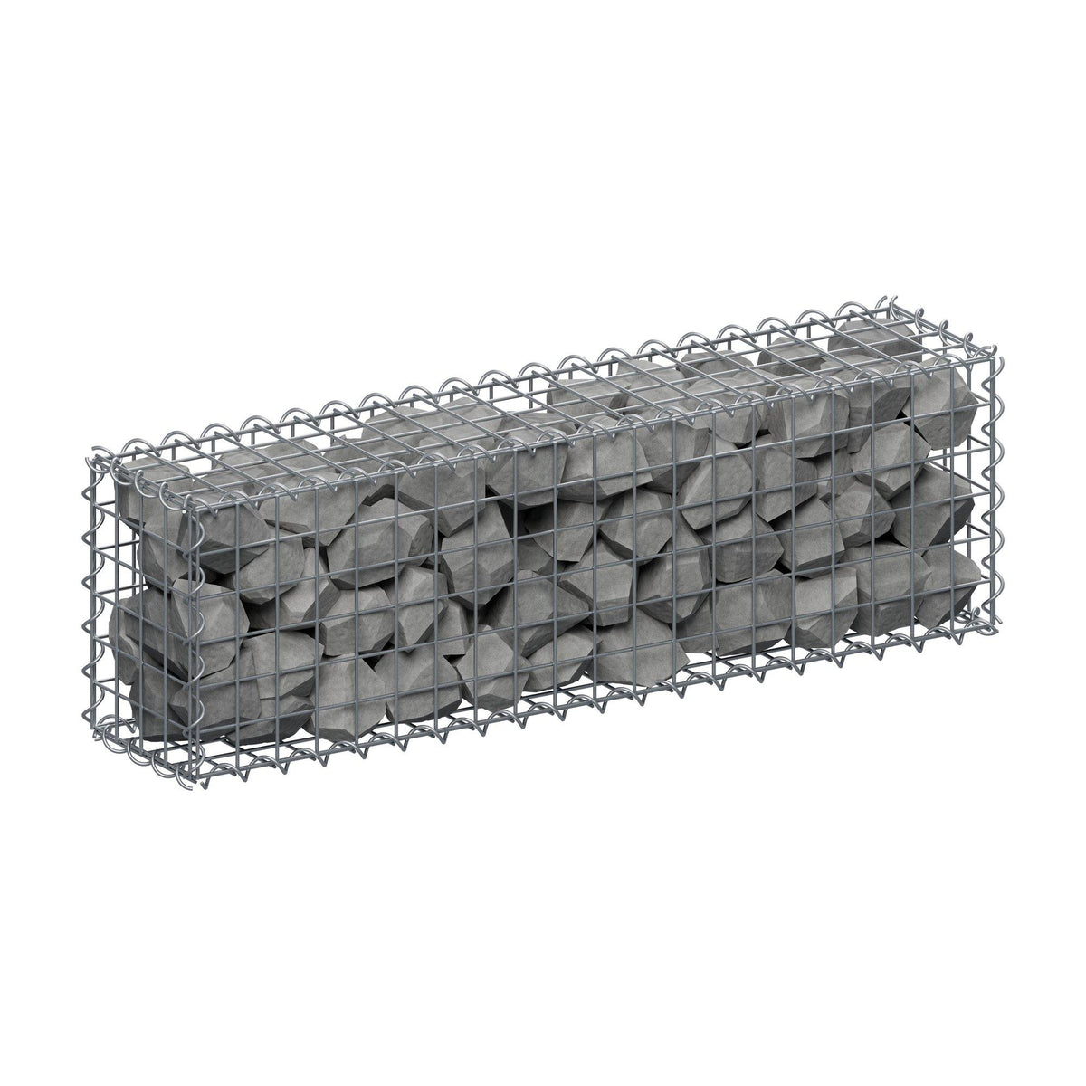 Gabião 100 cm x 30 cm x 20 cm (C x A x P), malhagem 5 cm x 5 cm, espiral