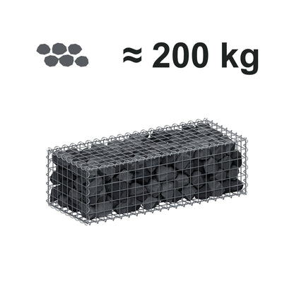 Gabione 100 cm x 30 cm x 40 cm (L x H x T), Maschenweite 5 cm x 5 cm, Spirale