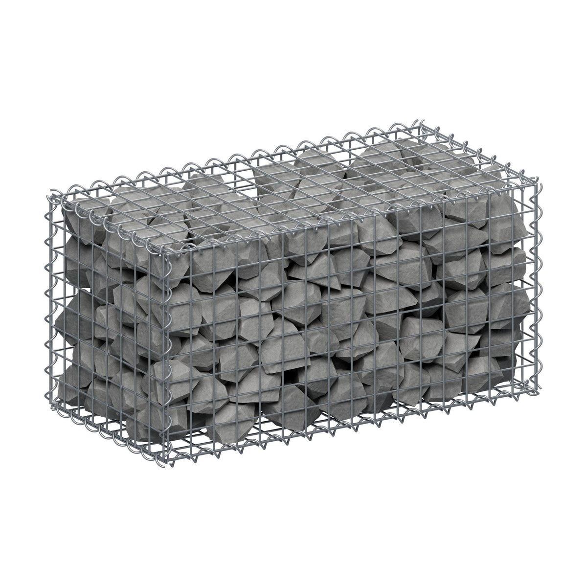Gabione 80 cm x 40 cm x 40 cm (L x H x T), Maschenweite 5 cm x 5 cm, Spirale
