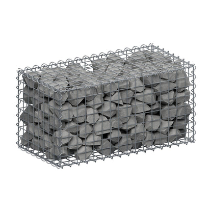 Gabione 80 cm x 40 cm x 40 cm (L x H x T), Maschenweite 5 cm x 5 cm, Spirale