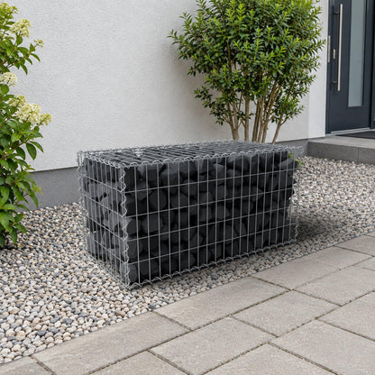 Gabião 100 cm x 50 cm x 50 cm (C x A x P), malhagem 5 cm x 10 cm, espiral