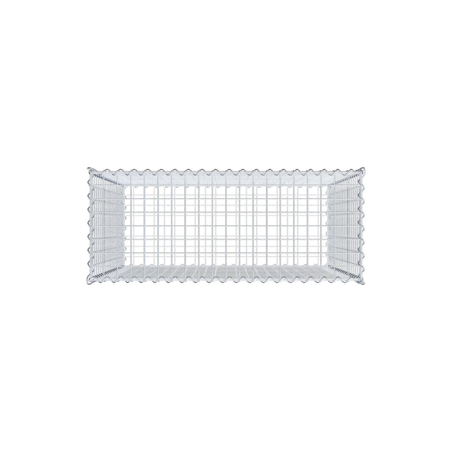 Schanskorf 100 cm x 100 cm x 40 cm (L x H x D), maaswijdte 5 cm x 5 cm, spiraalvormig
