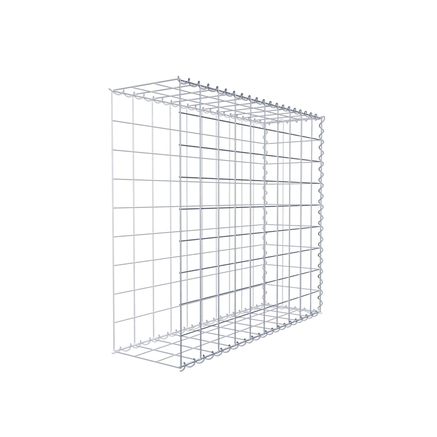Aangebouwde schanskorf type 2 100 cm x 90 cm x 30 cm (L x H x D), maaswijdte 10 cm x 10 cm, spiraal