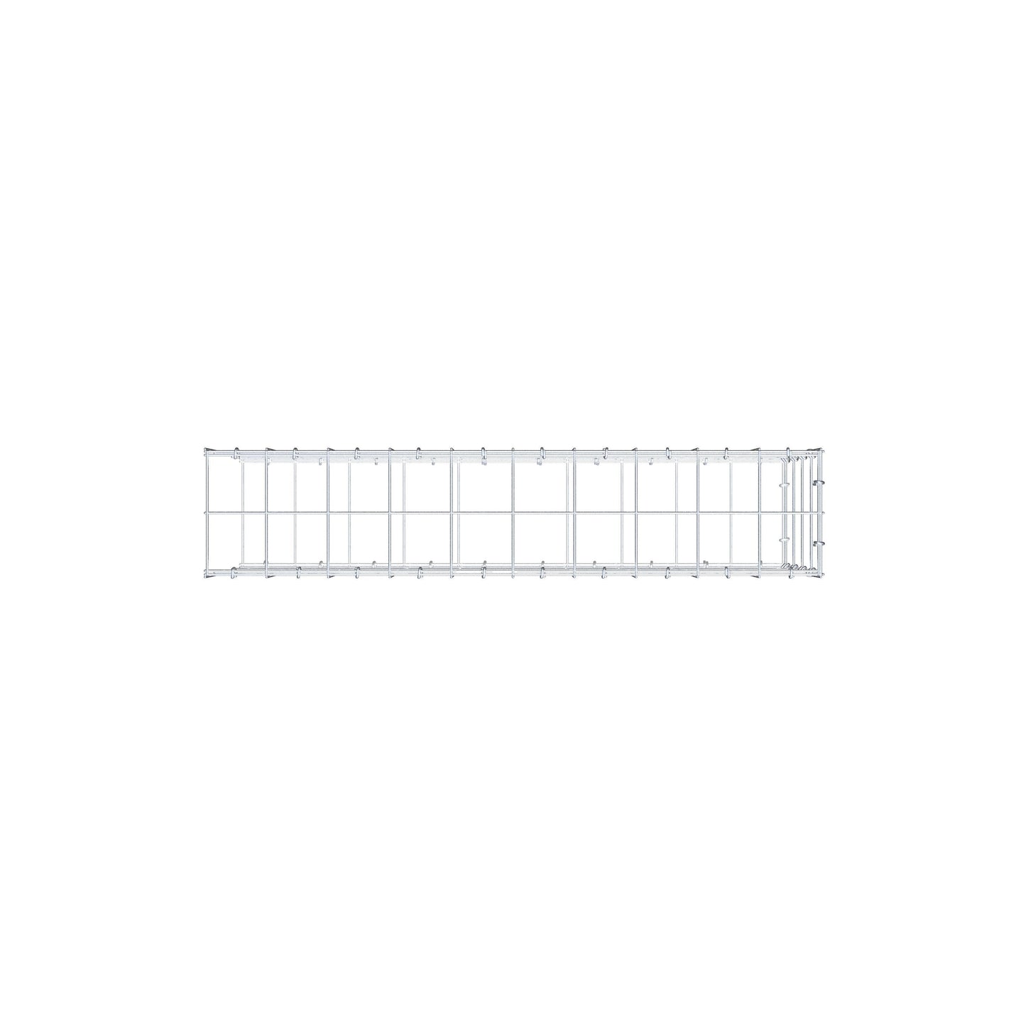 Mounted gabion type 2 100 cm x 40 cm x 20 cm (L x H x D), mesh size 10 cm x 10 cm, C-ring