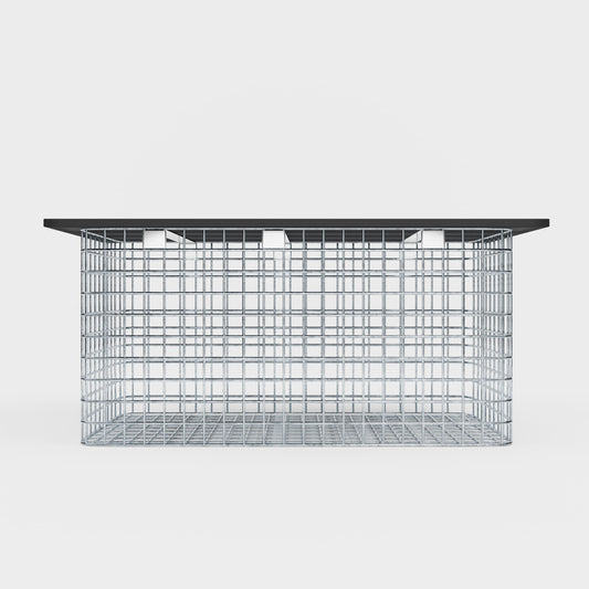 Trädgårdsbänk 102 x 50 x 52 cm MW 5 x 5 cm varmförzinkad, med återvunnen toppskiva i antracit