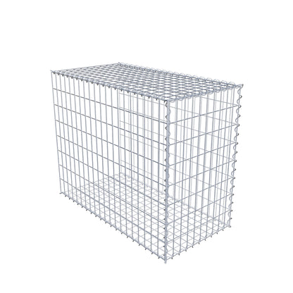 Opbouw schanskorf type 2 100 cm x 80 cm x 50 cm (L x H x D), maaswijdte 5 cm x 10 cm, spiraalvormig
