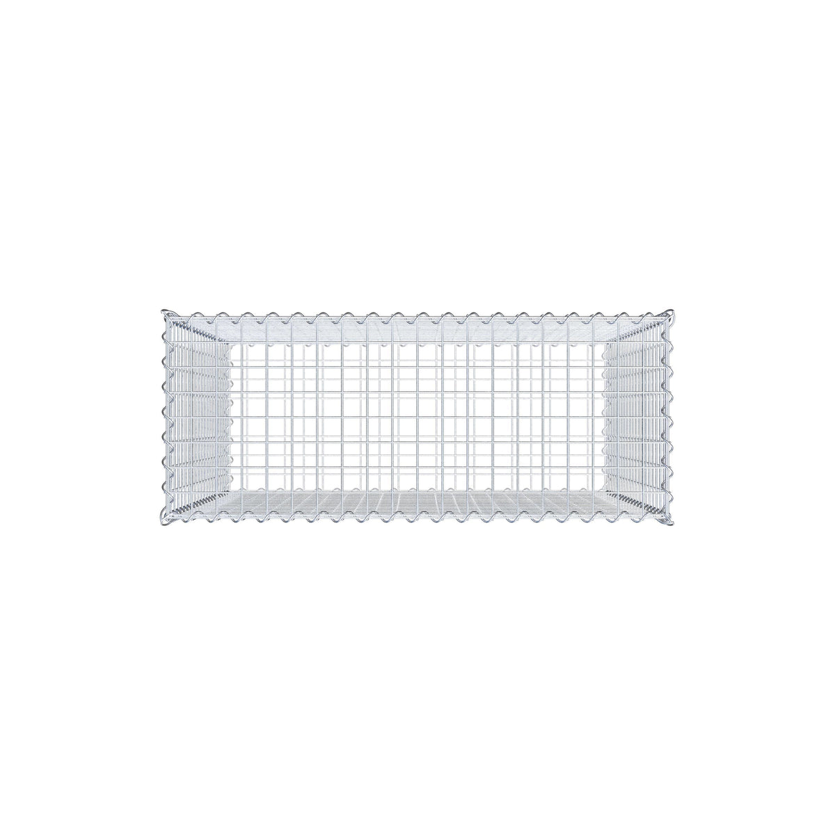 Gabbione 100 cm x 100 cm x 40 cm (L x H x P), maglia 5 cm x 5 cm, spirale