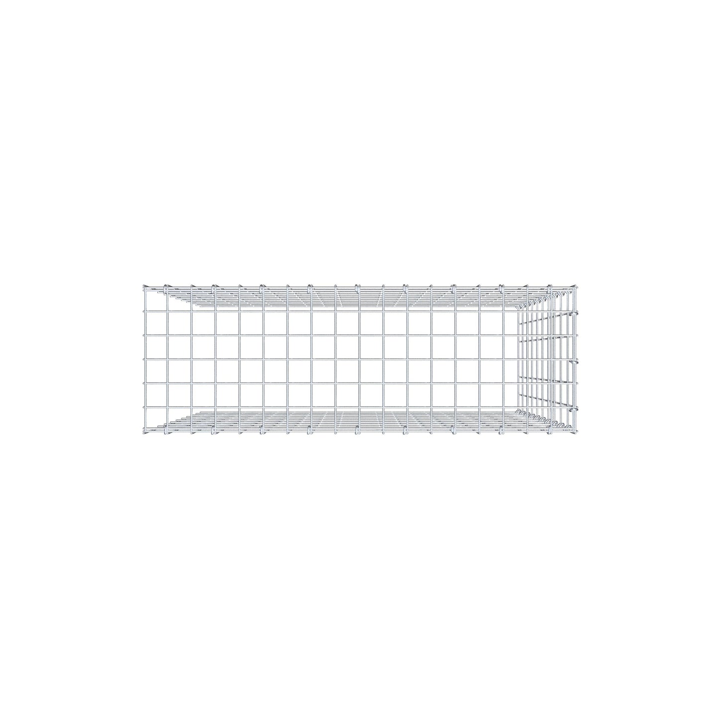 Monteret gabion type 4 100 cm x 90 cm x 30 cm (L x H x D), maskestørrelse 5 cm x 10 cm, C-ring
