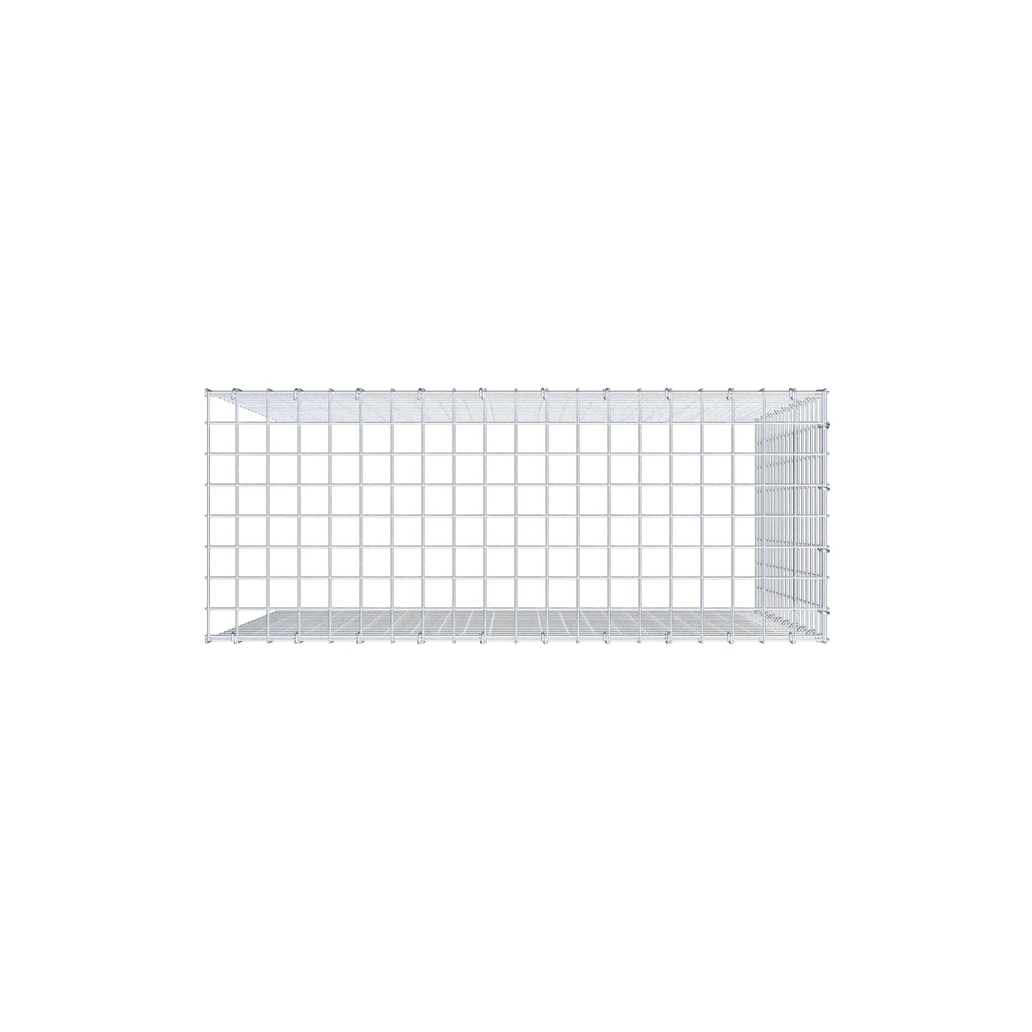 Gavión adicional tipo 4 100 cm x 90 cm x 40 cm (L x A x P), malla 5 cm x 5 cm, anillo en C