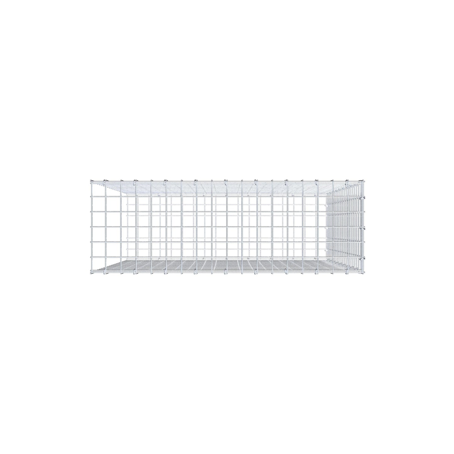 Monteret gabion type 2 100 cm x 90 cm x 30 cm (L x H x D), maskestørrelse 5 cm x 5 cm, C-ring