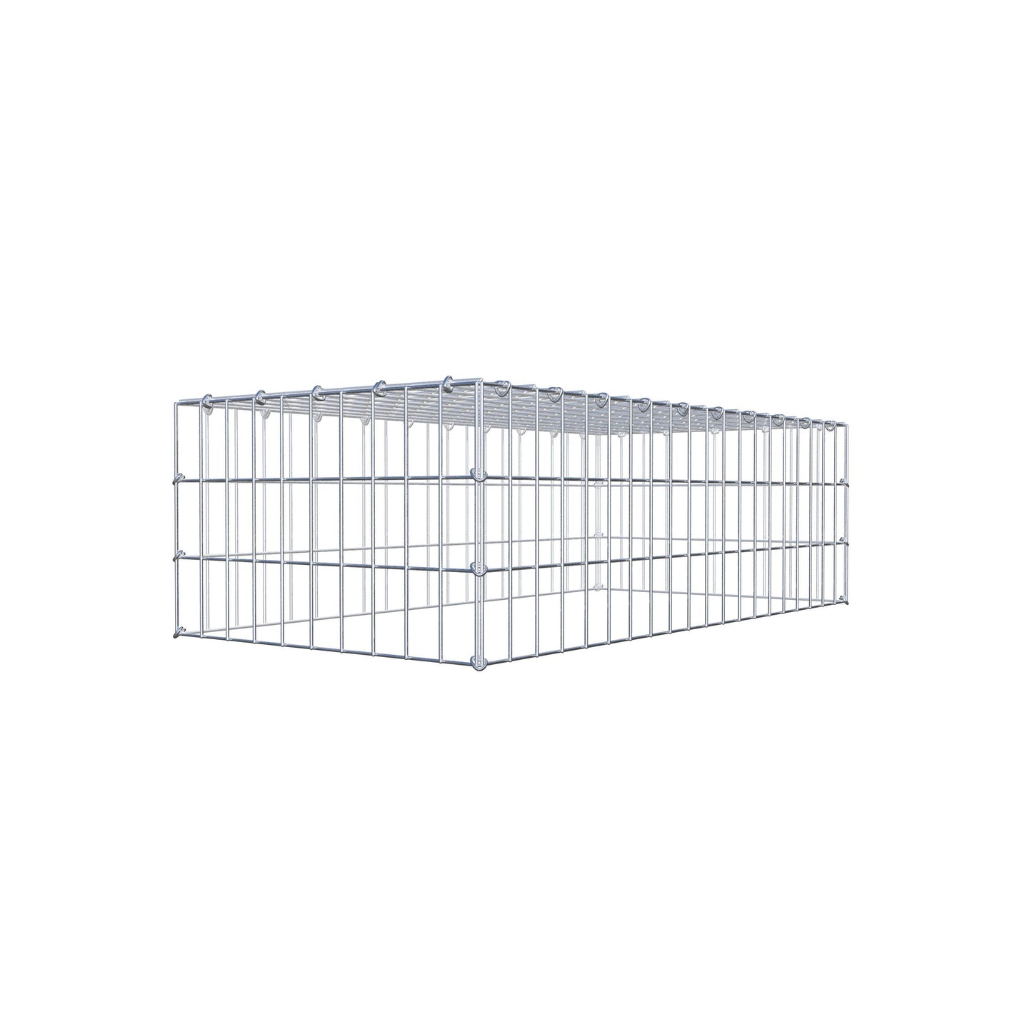 Monteret gabion type 3 100 cm x 30 cm x 50 cm (L x H x D), maskestørrelse 5 cm x 10 cm, C-ring