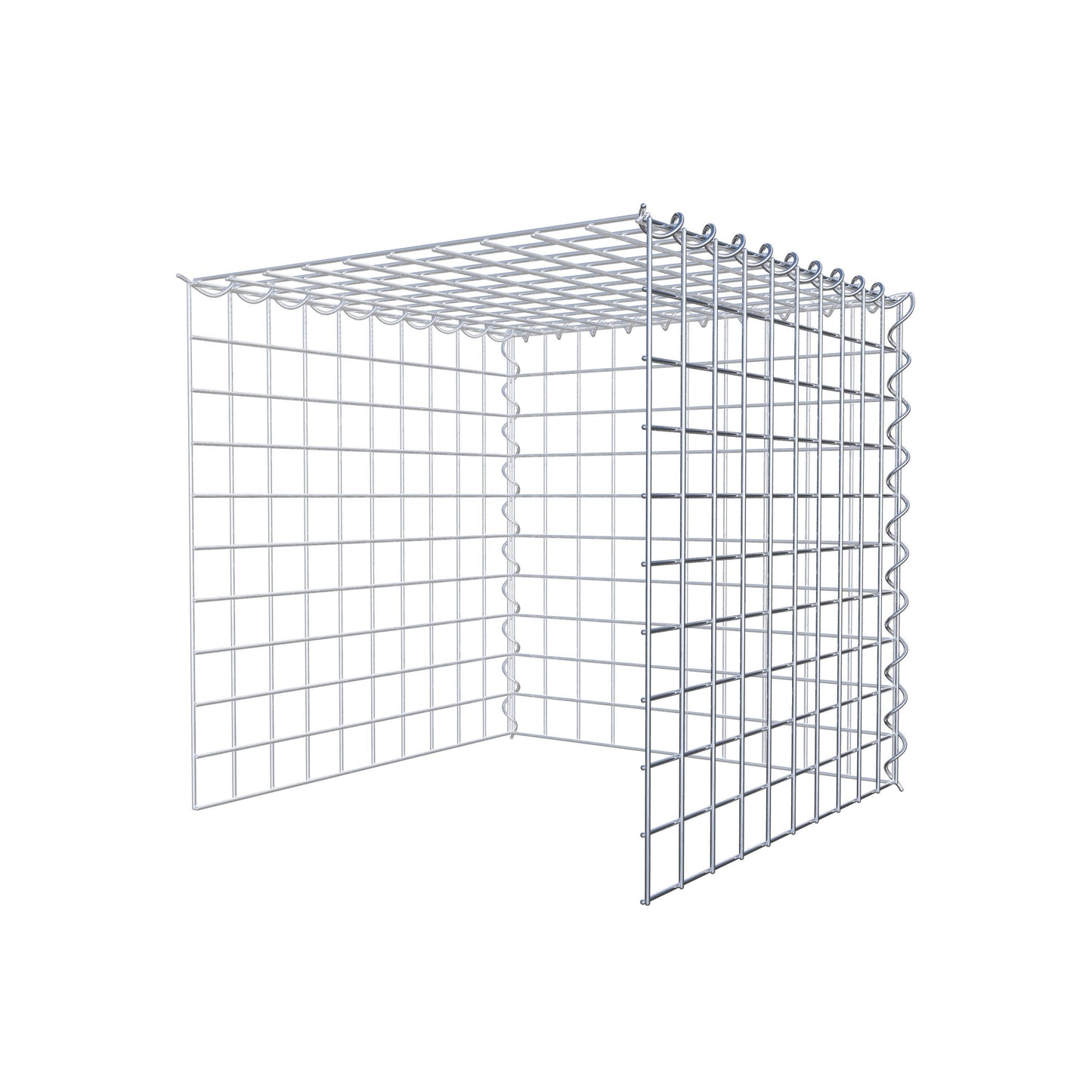 Aangebouwde schanskorf type 4 50 cm x 50 cm x 50 cm (L x H x D), maaswijdte 5 cm x 5 cm, spiraal