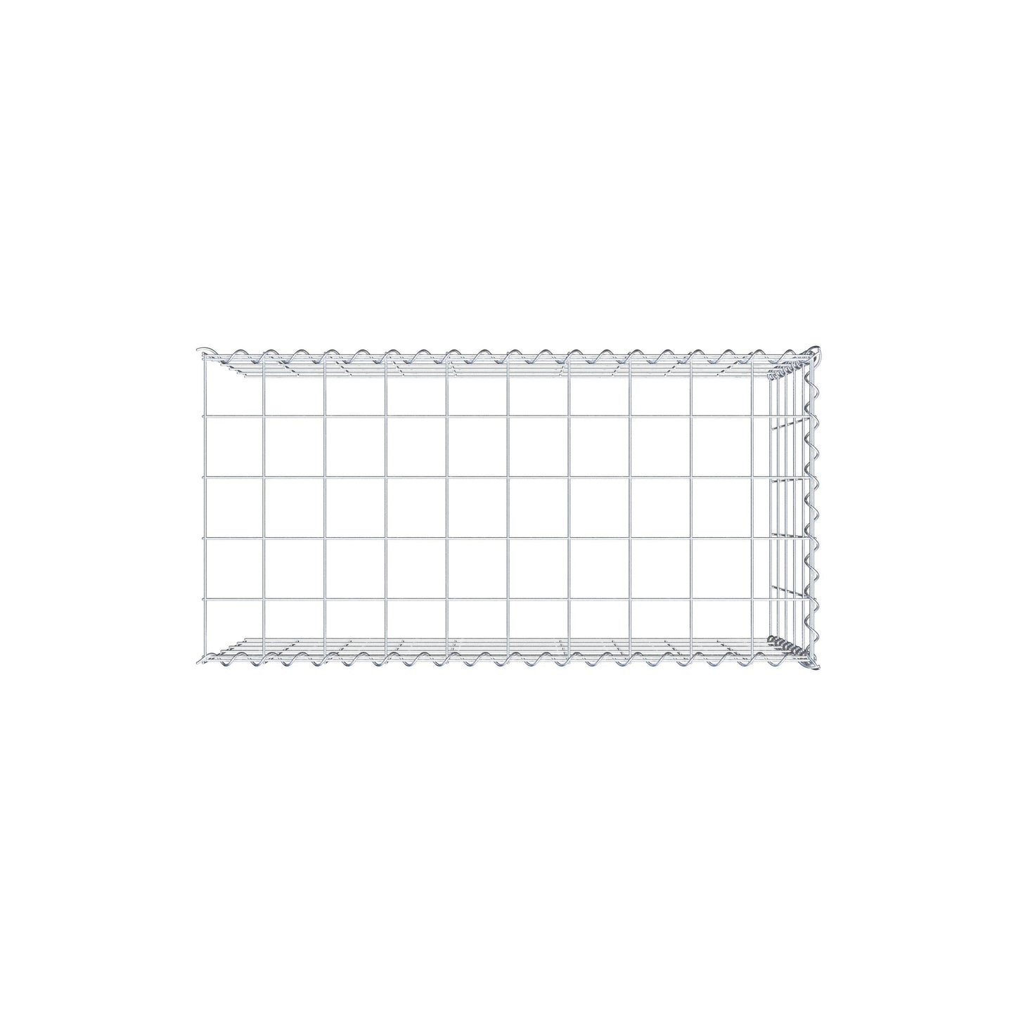 Gabião tipo 4 100 cm x 50 cm x 50 cm (C x A x P), malhagem 10 cm x 10 cm, espiral