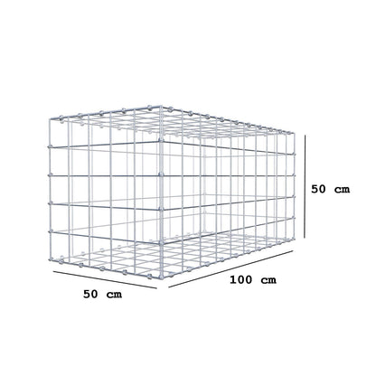 Schanskorf 100 cm x 50 cm x 50 cm (L x H x D), maaswijdte 10 x 10 cm, spiraalring