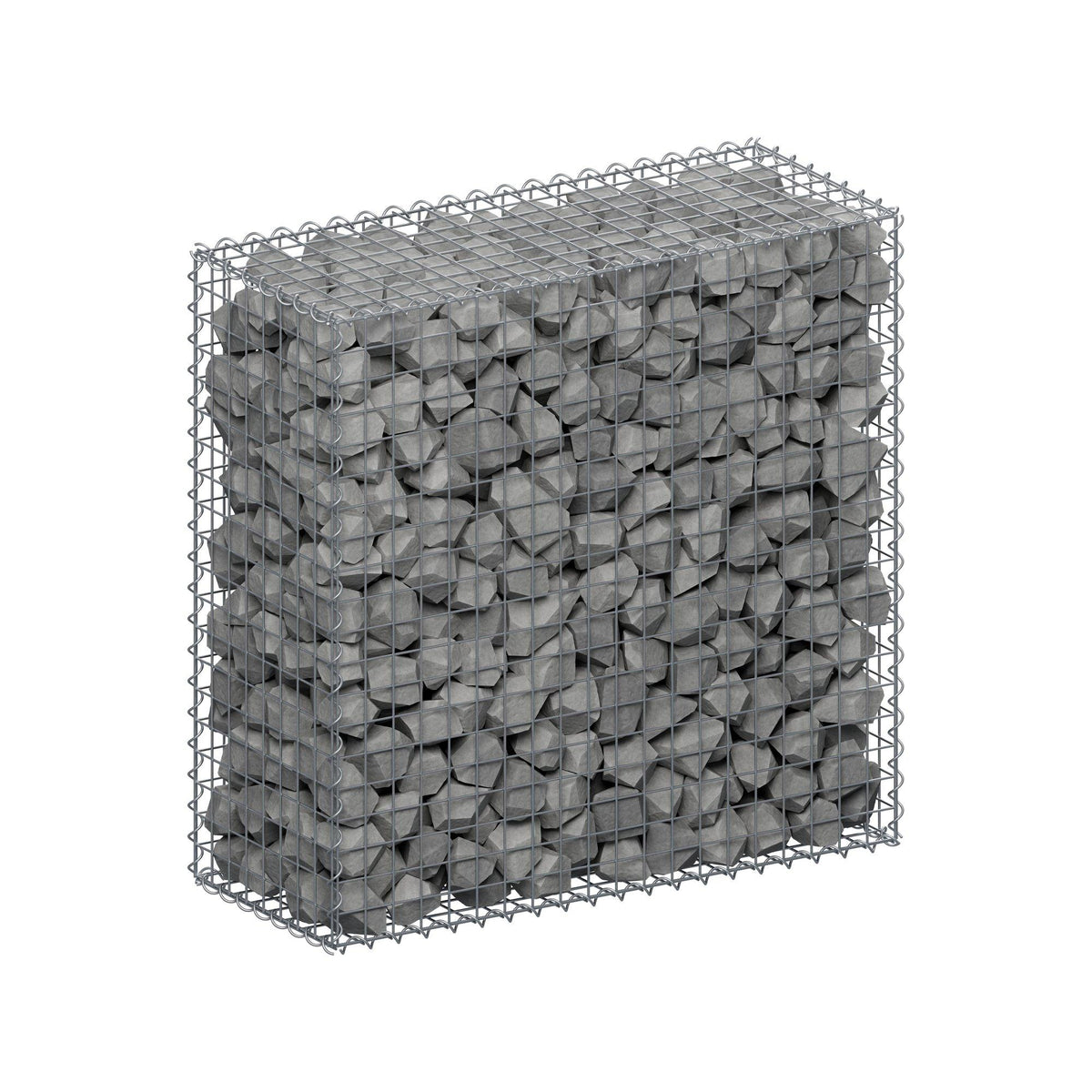 Gabbione 100 cm x 100 cm x 40 cm (L x H x P), maglia 5 cm x 5 cm, spirale