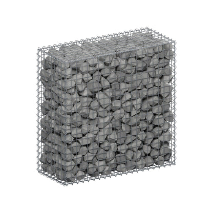 Gabbione 100 cm x 100 cm x 40 cm (L x H x P), maglia 5 cm x 5 cm, spirale