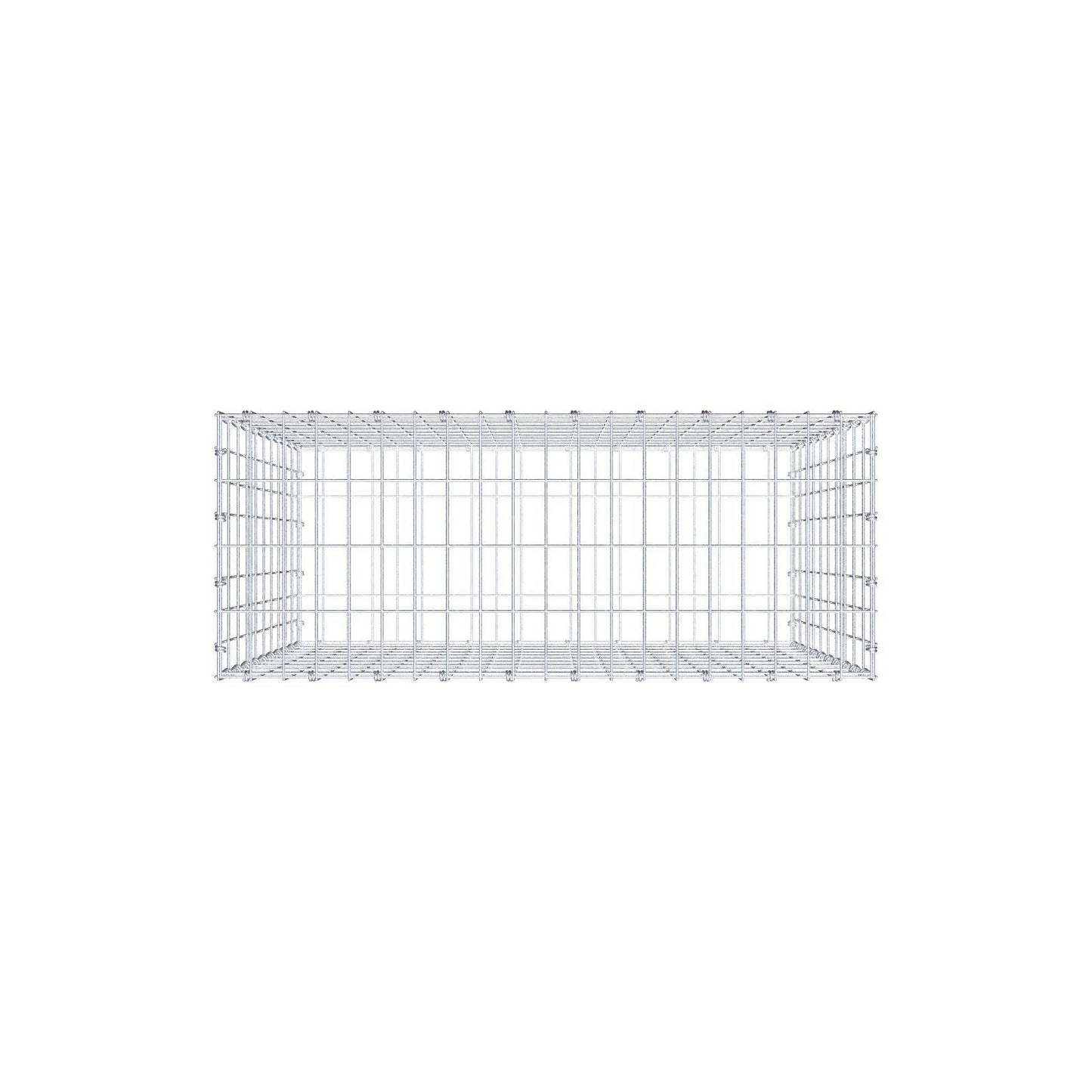 Gabione 100 cm x 100 cm x 40 cm (L x H x T), Maschenweite 5 x 10 cm, Spiralring