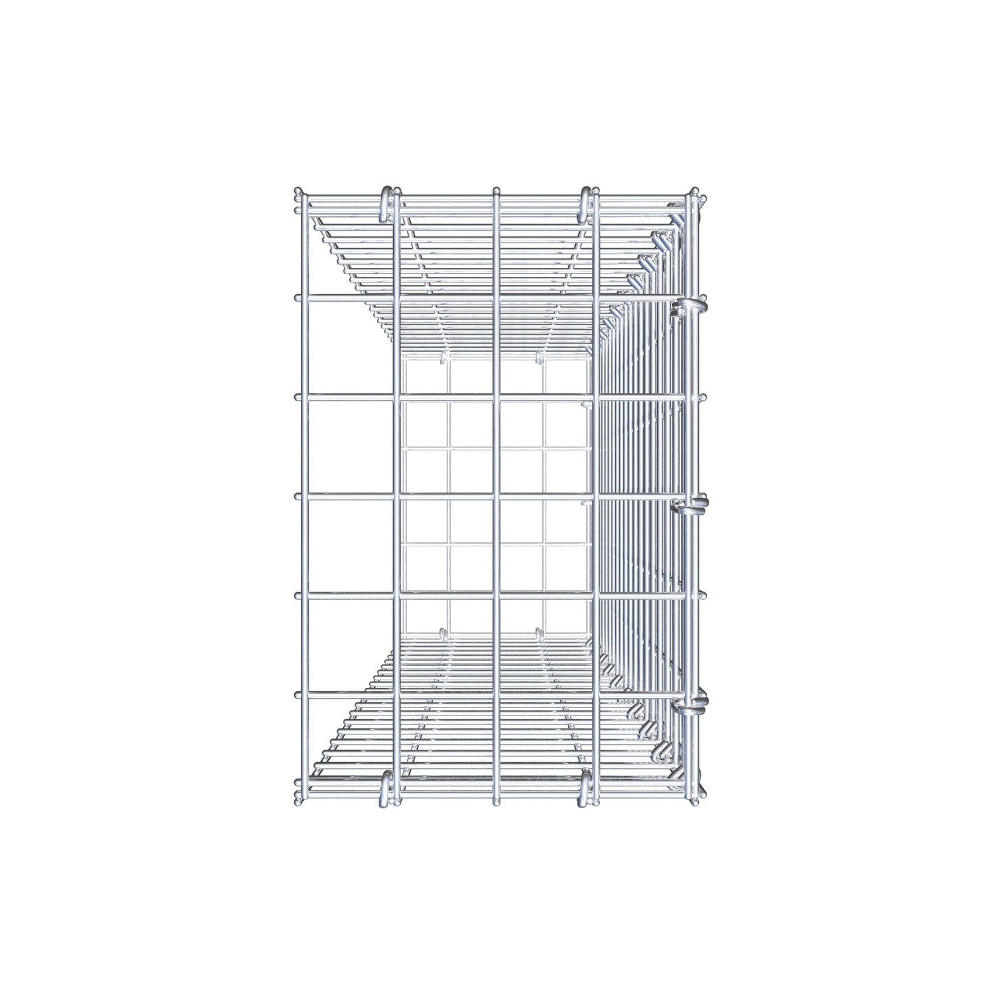 Anbaugabione Typ 2 100 cm x 20 cm x 30 cm (L x H x T), Maschenweite 5 cm x 5 cm, C-Ring