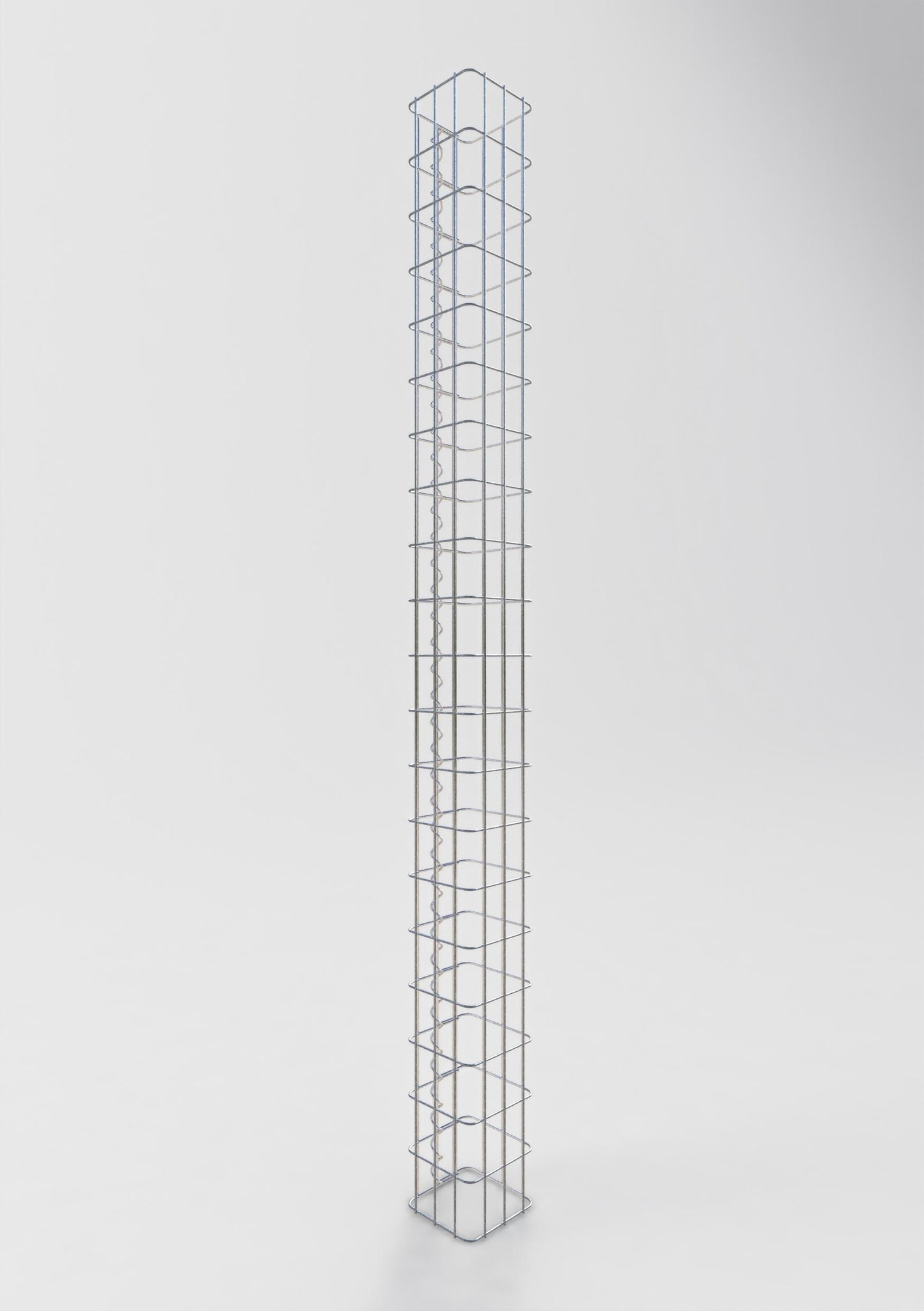 Gabionsøjle firkantet 17 cm x 17 cm, 200 cm højde, MW 5 cm x 10 cm