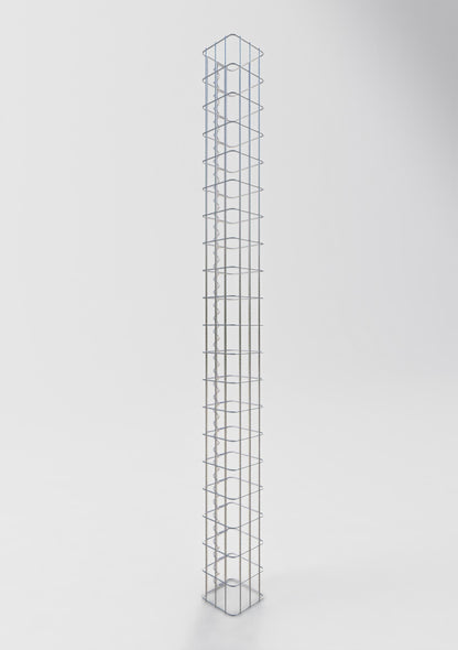 Gabionsøjle firkantet 17 cm x 17 cm, 200 cm højde, MW 5 cm x 10 cm