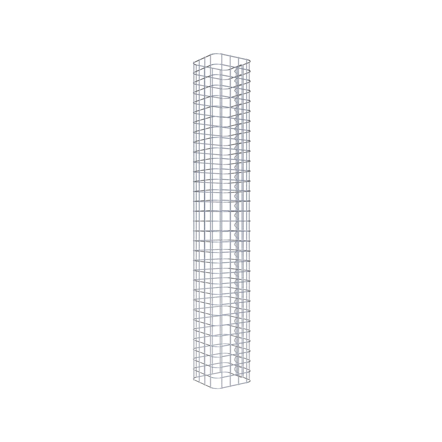 Coluna de gabião quadrada 22 cm x 22 cm, 160 cm de altura, PM 5 cm x 5 cm