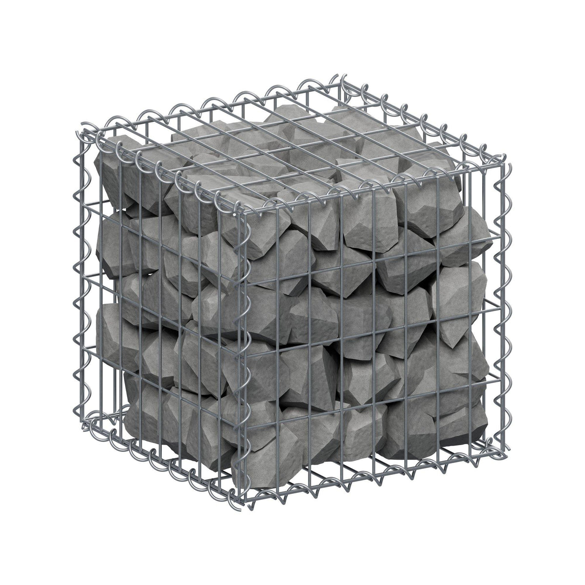 Gabione 40 cm x 40 cm x 40 cm (L x H x T), Maschenweite 5 cm x 10 cm, Spirale