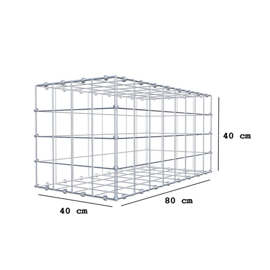 Schanskorf 80 cm x 40 cm x 40 cm (L x H x D), maaswijdte 10 x 10 cm, spiraalring