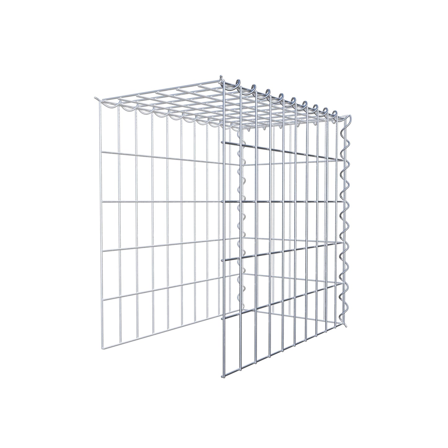 Gabion rapporté type 4 50 cm x 50 cm x 30 cm (L x H x P), mailles 5 cm x 10 cm, spirale