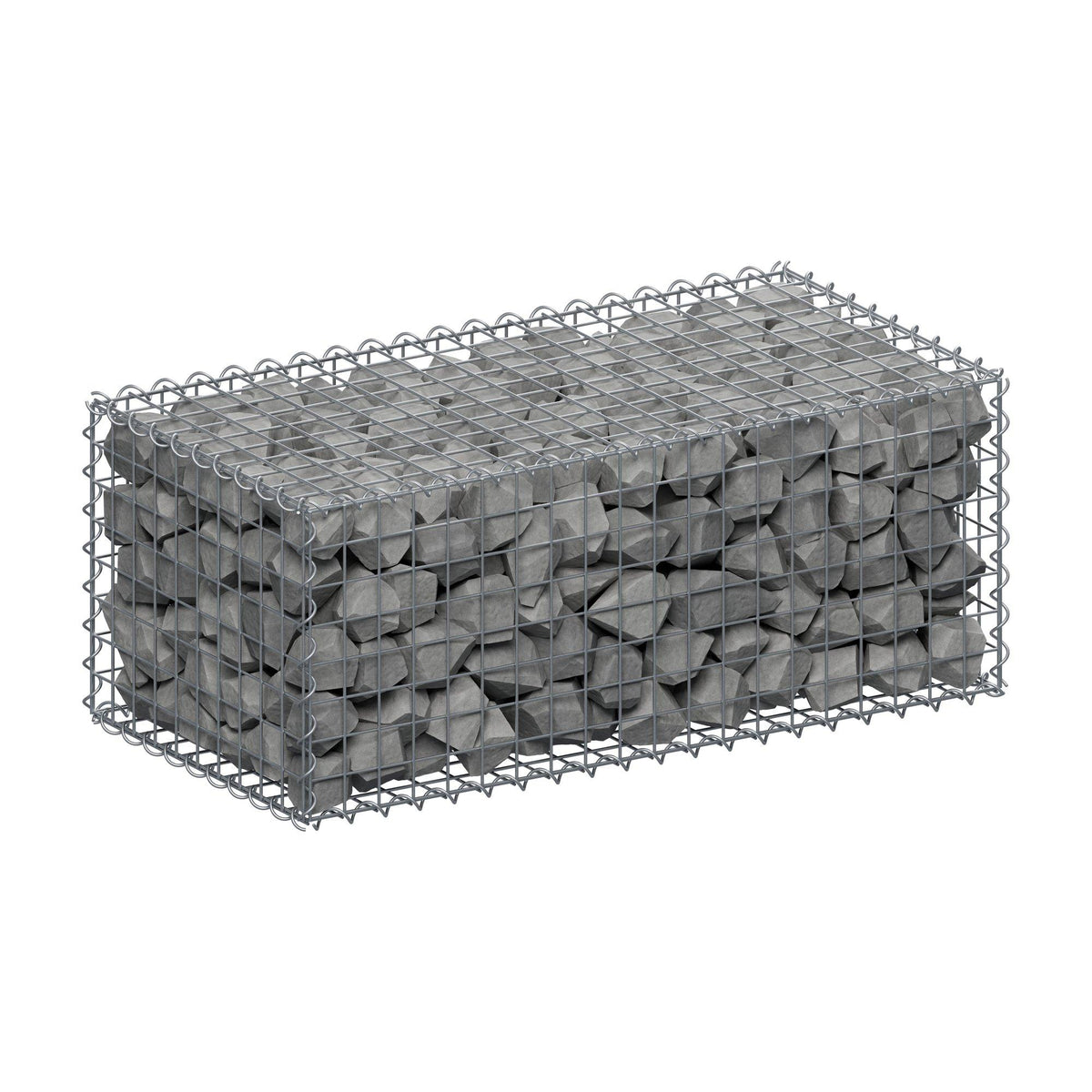 Gabion 100 cm x 40 cm x 50 cm (L x H x D), maskestørrelse 5 cm x 5 cm, spiral