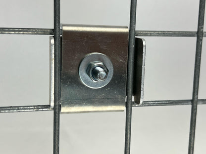 Klämma med stakethållare, maskstorlek 5 cm x 5 cm, aluminium