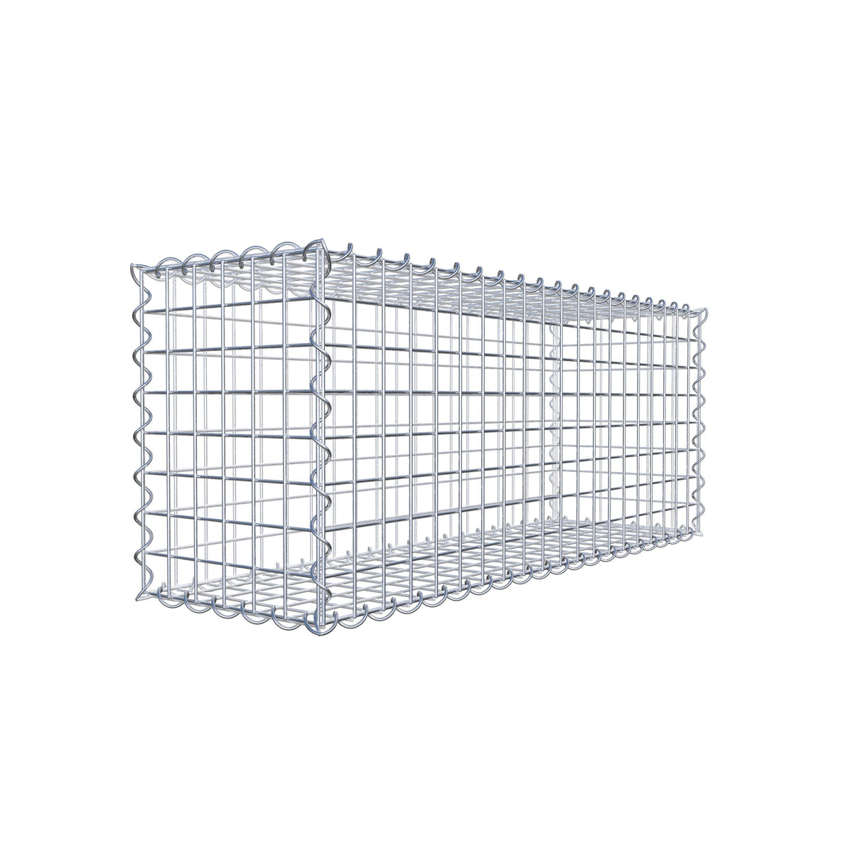 Gabião 100 cm x 40 cm x 30 cm (C x A x P), malhagem 5 cm x 5 cm, espiral