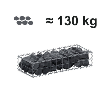 Schanskorf 100 cm x 20 cm x 40 cm (L x H x D), maaswijdte 10 cm x 10 cm, spiraalvormig