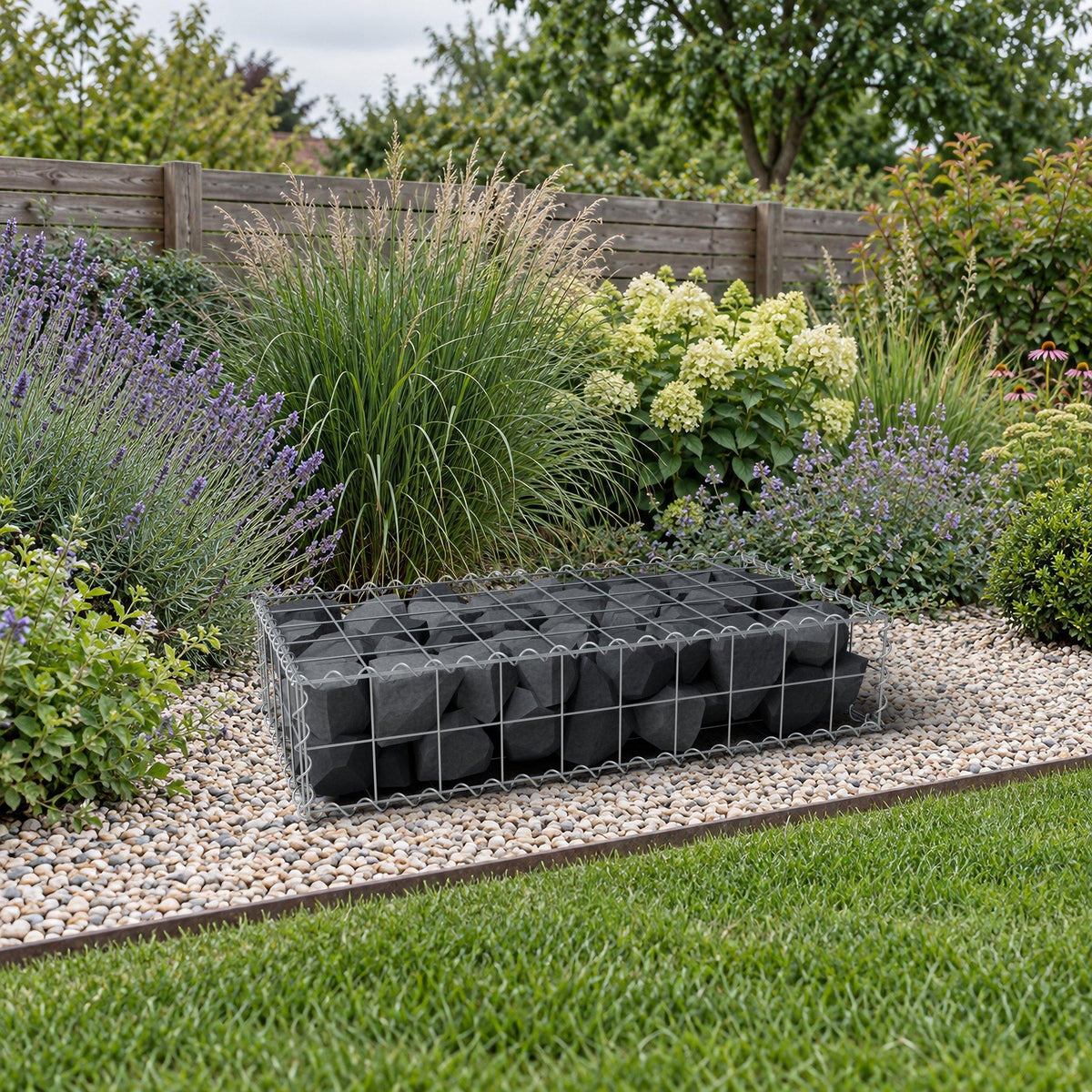 Gabion 100 cm x 20 cm x 50 cm (L x H x P), mailles 10 cm x 10 cm, spirale