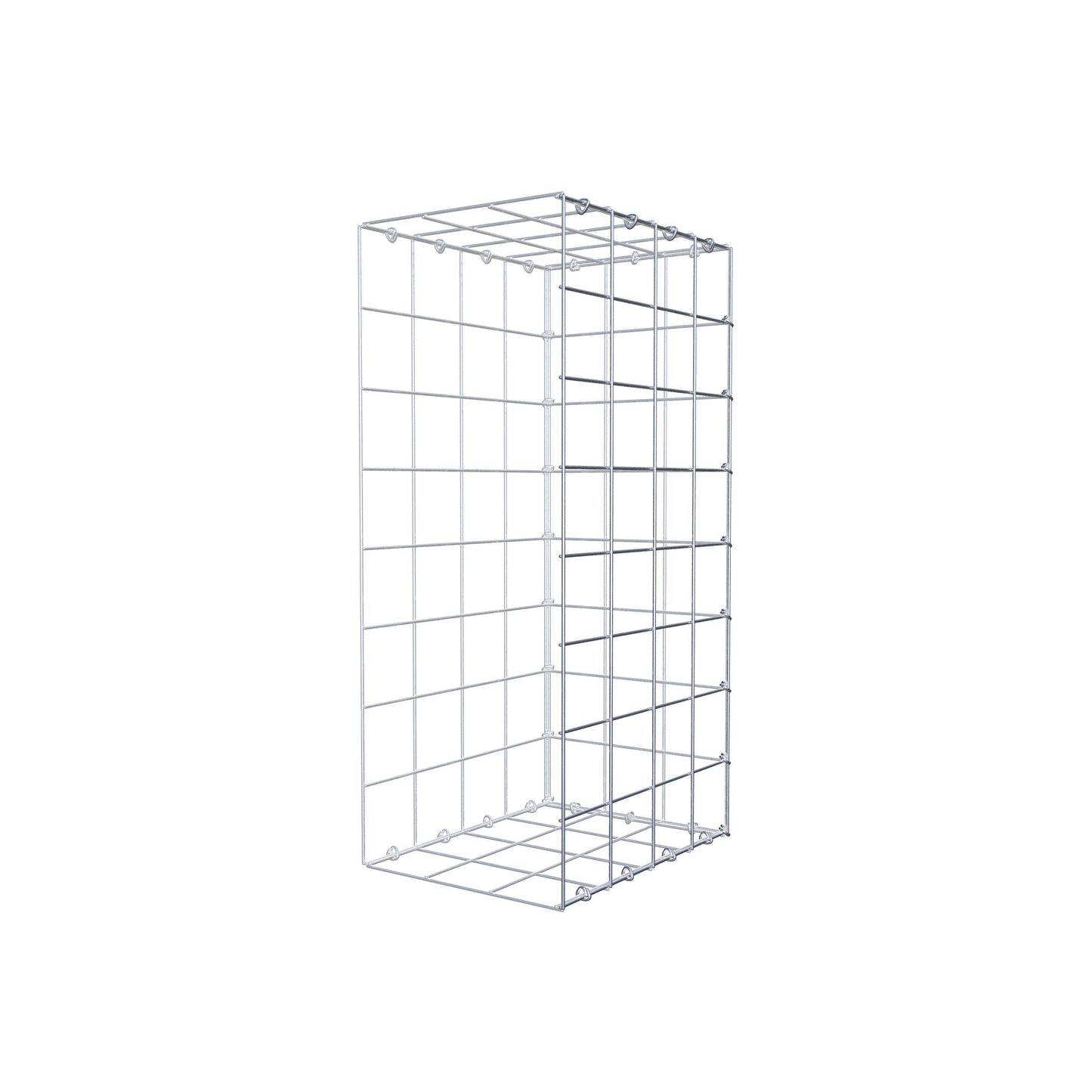 Typ 2 påbyggnadsgabion 80 cm x 40 cm x 30 cm (L x H x D), maskstorlek 10 cm x 10 cm, C-ring
