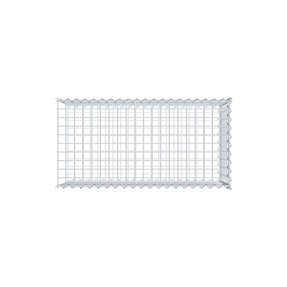 Opvokset gabion type 2 100 cm x 40 cm x 50 cm (L x H x D), maskestørrelse 5 cm x 5 cm, spiral