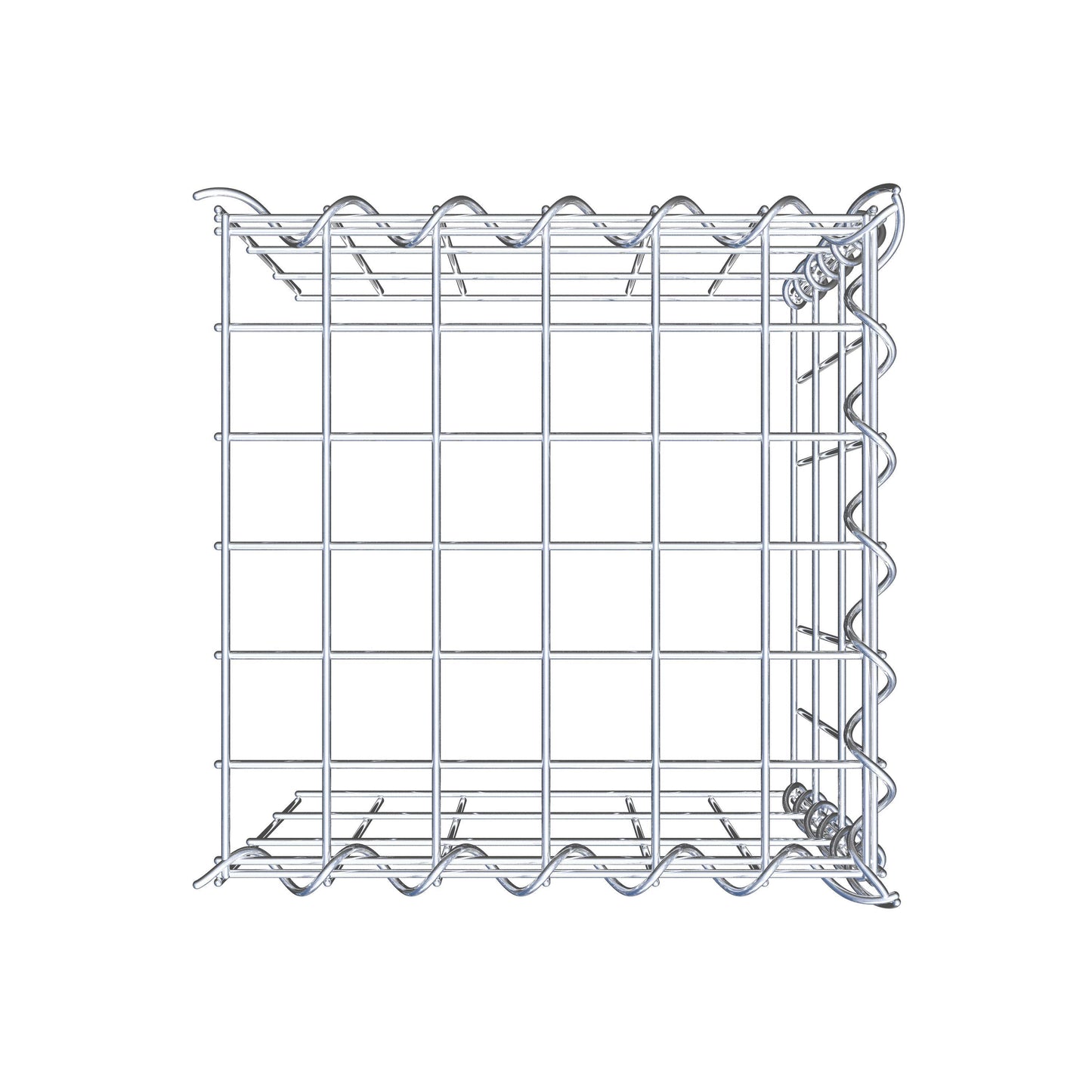 Gabião tipo 4 30 cm x 30 cm x 30 cm (C x A x P), malhagem 5 cm x 10 cm, espiral