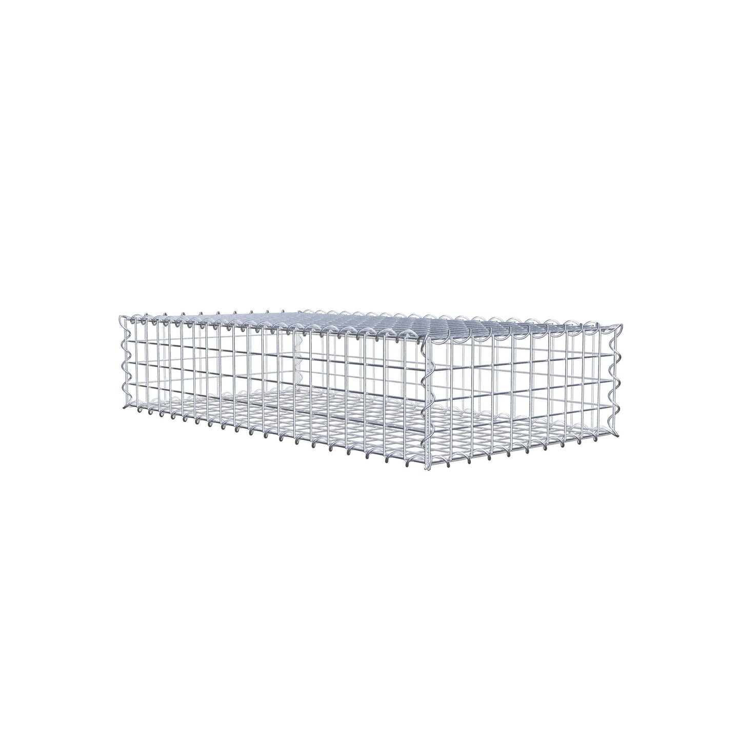 Gabbione 100 cm x 20 cm x 50 cm (L x H x P), maglia 5 cm x 5 cm, spirale