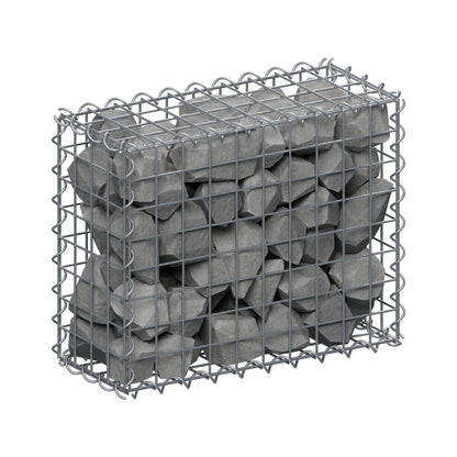 Schanskorf 50 cm x 40 cm x 20 cm (L x H x D), maaswijdte 5 cm x 5 cm, spiraalvormig