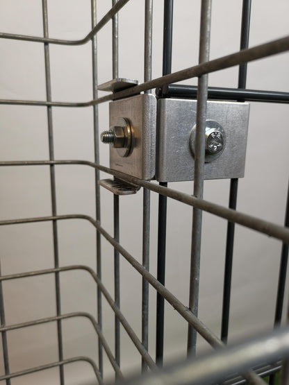 Klem met hekbeugel 5 x 5 cm voor dubbel gaas, aluminium