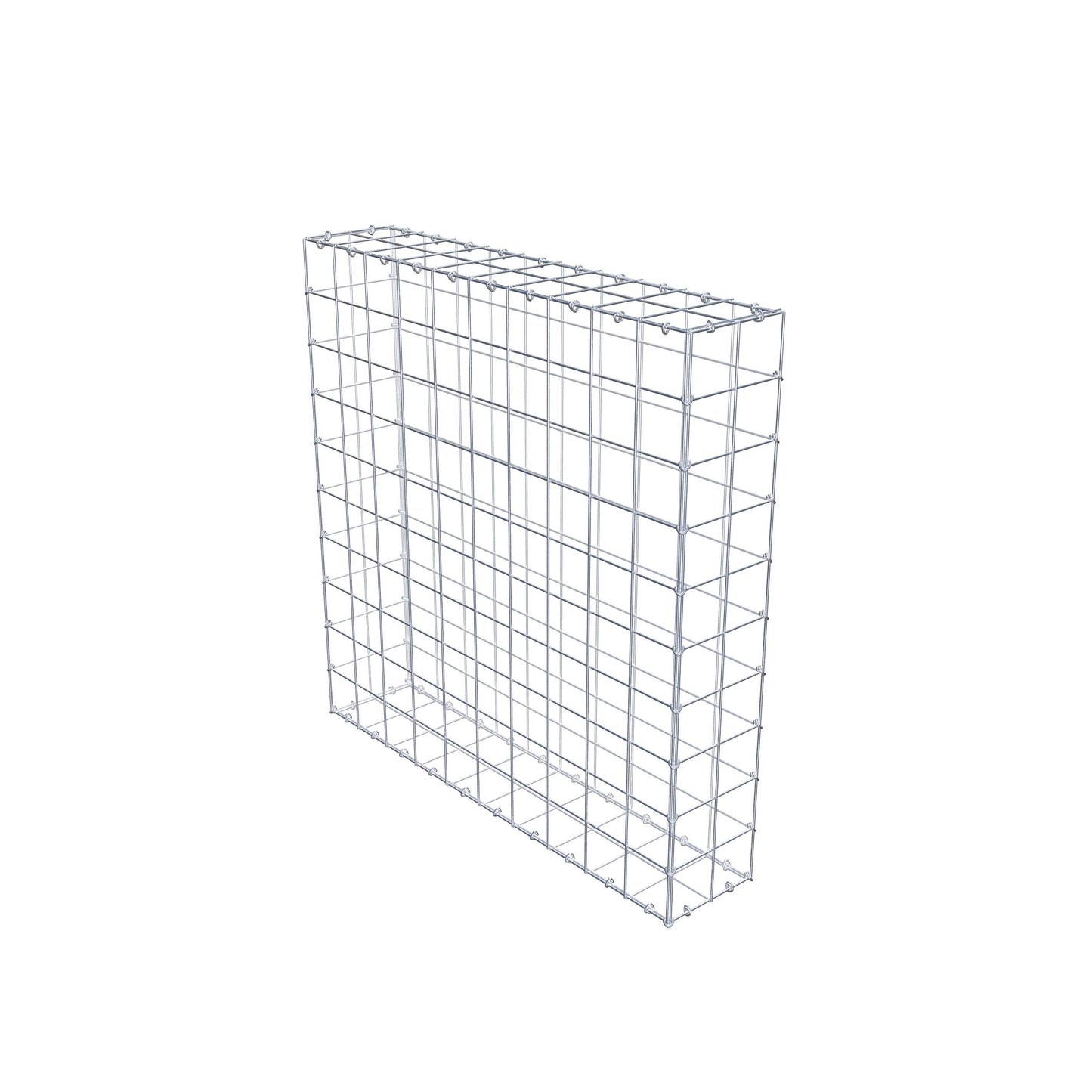 Gavión 100 cm x 100 cm x 20 cm (L x A x P), malla 10 cm x 10 cm, anillo en C
