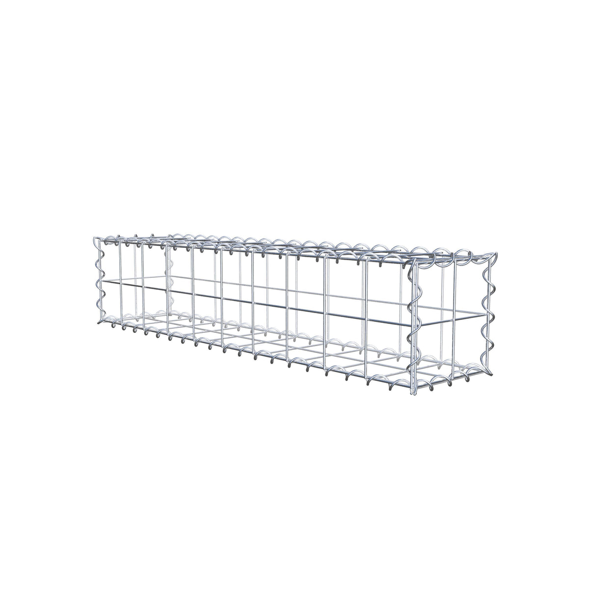 Schanskorf 100 cm x 20 cm x 20 cm (L x H x D), maaswijdte 10 cm x 10 cm, spiraalvormig