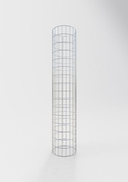 Schanskorfzuil rond 32 cm diameter, 160 cm hoogte, maaswijdte 5 cm x 10 cm