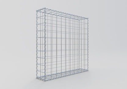 Gabion 100 cm x 100 cm x 20 cm (L x H x D), maskestørrelse 10 cm x 10 cm, spiral