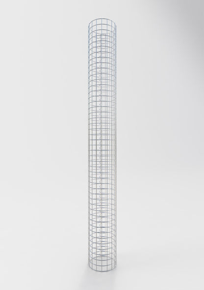 Schanskorfzuil rond 27 cm diameter, 230 cm hoogte, maaswijdte 5 cm x 5 cm