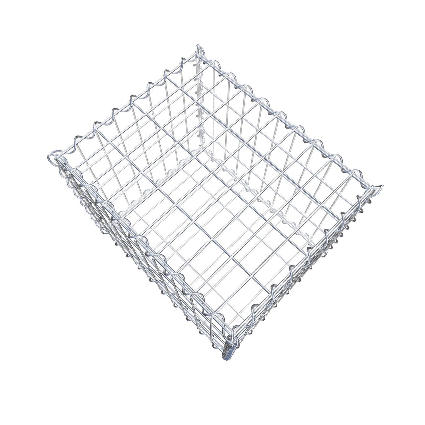 Schanskorf 50 cm x 40 cm x 40 cm (L x H x D), maaswijdte 5 cm x 10 cm, spiraalvormig